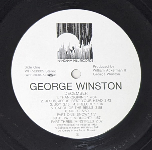 George Winston ジョージ・ウィンストン - December 日本オリジナル・アナログ・レコード_画像4
