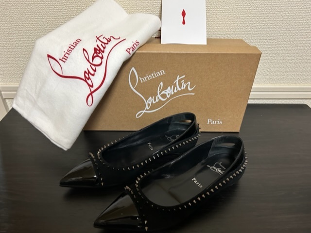 美品 23年春夏クリスチャン ルブタン　Christian Louboutin　Duvettina Spikesフラットシューズ_画像2