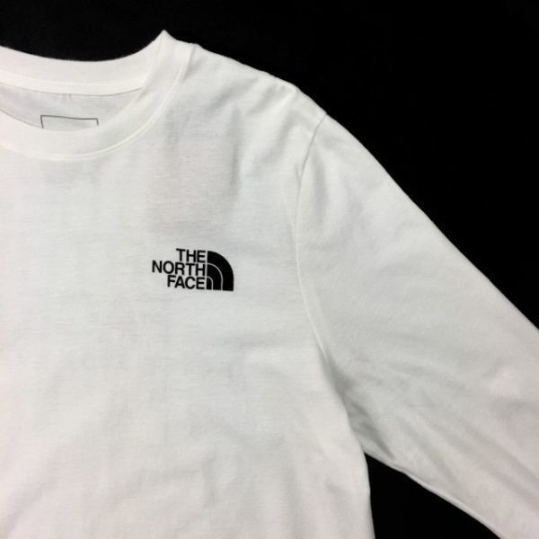 1円～!売切!【正規新品】THE NORTH FACE L/S THROWBACK TEE 長袖 Tシャツ ロンT US限定 ビッグロゴ 男女兼用 アウトドア(XL)白 180902-15_画像5