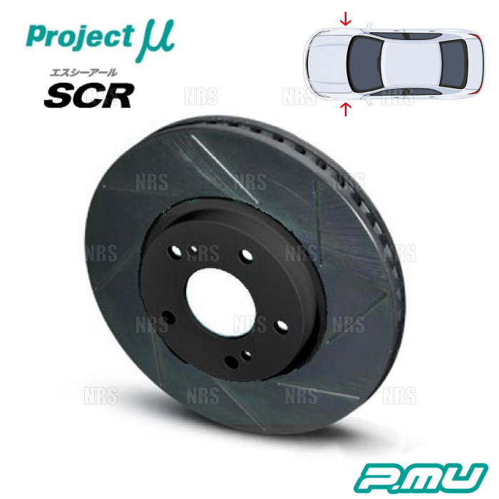 Project μ プロジェクトミュー SCR (フロント/ブラック塗装品) レガシィ ツーリングワゴン STI BP5 ブレンボ (SCRF058BK_画像1