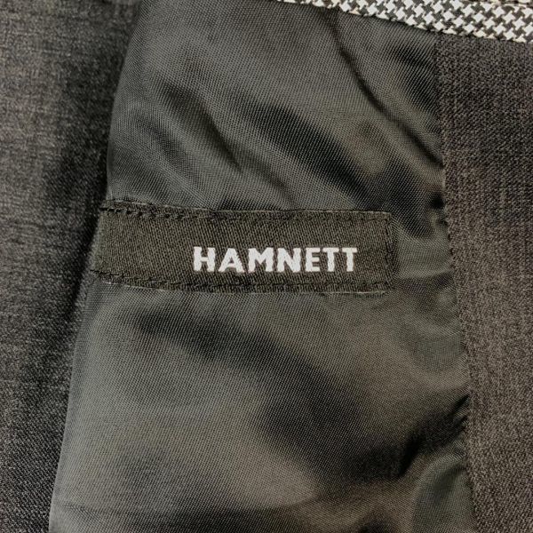 HAMNETTハムネット5分袖カジュアルテーラードジャケットグレーポケット有 バックスリット入りM B3318_画像7