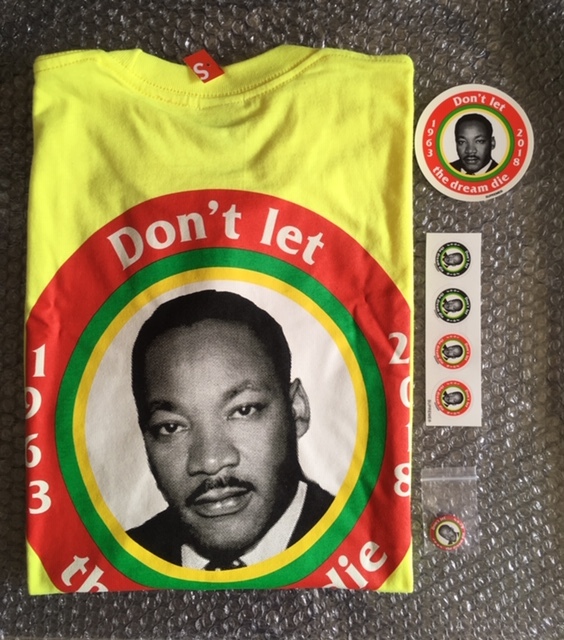 18 ss Supreme Dream Tee T シャツ Bright Yellow MLK size: M & 缶バッジ ステッカー SET 国内正規 新品 他多数出品中_画像3