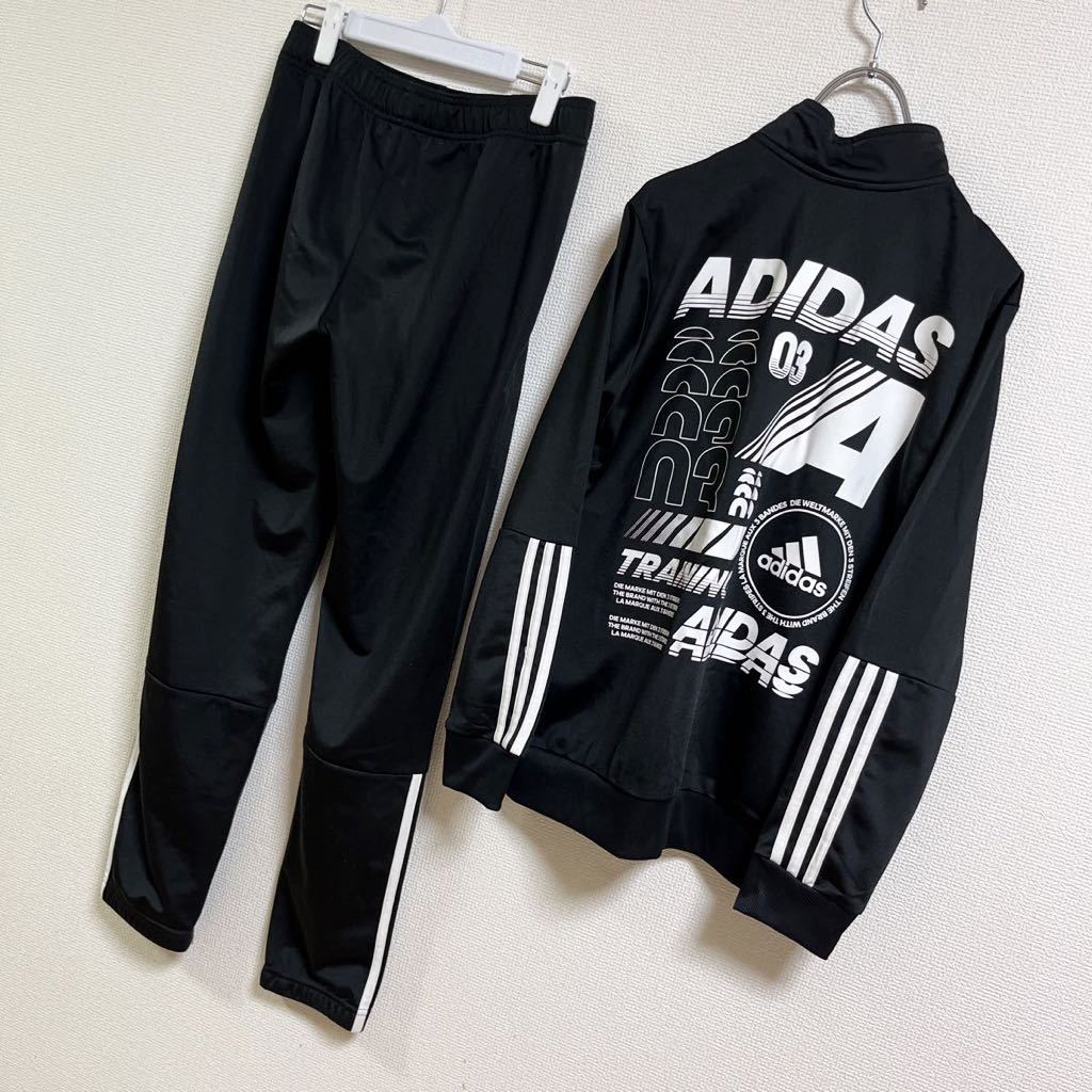 adidas アディダス　ジャージ　上下セット 160㎝　キッズ　セットアップ　ブラック　黒　adidasジャージ_画像10