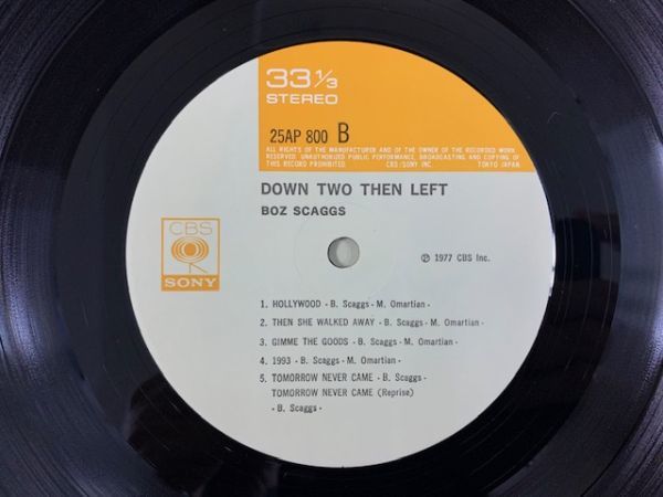 LP+7inch ２枚セット ボズ・スキャッグス BOZ SCAGGS / DOWN TWO THEN LEFT 国内盤 25AP800 06SP195 AOR / LIGHT MELLOW 金澤寿和_画像6