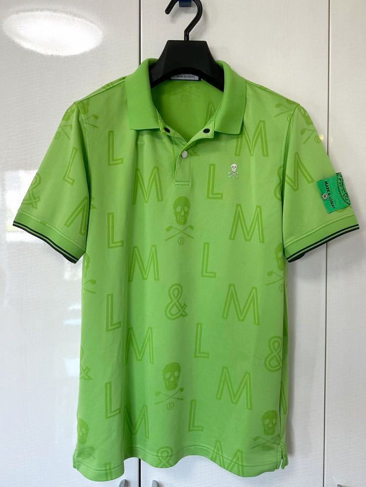 マークアンドロナ ポロシャツ メンズ 緑 ストレッチ シャツ マーク