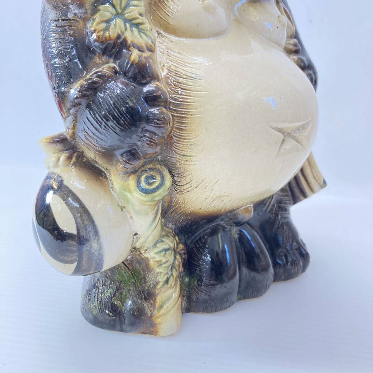 信楽焼 たぬき 狸 タヌキ 陶器 置物 縁起物 蛙 かえる カエル オブジェ インテリア 高さ 28cm 飾り_画像4