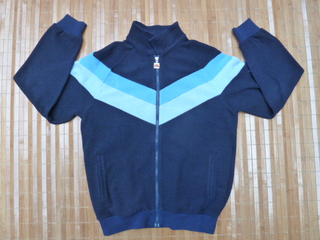 USED 1980年代 ellesse テニス 冬モデル JP/Ｌネイビー/濃淡ウォーターブルー_USED 1980年代 ellesse フルジップ