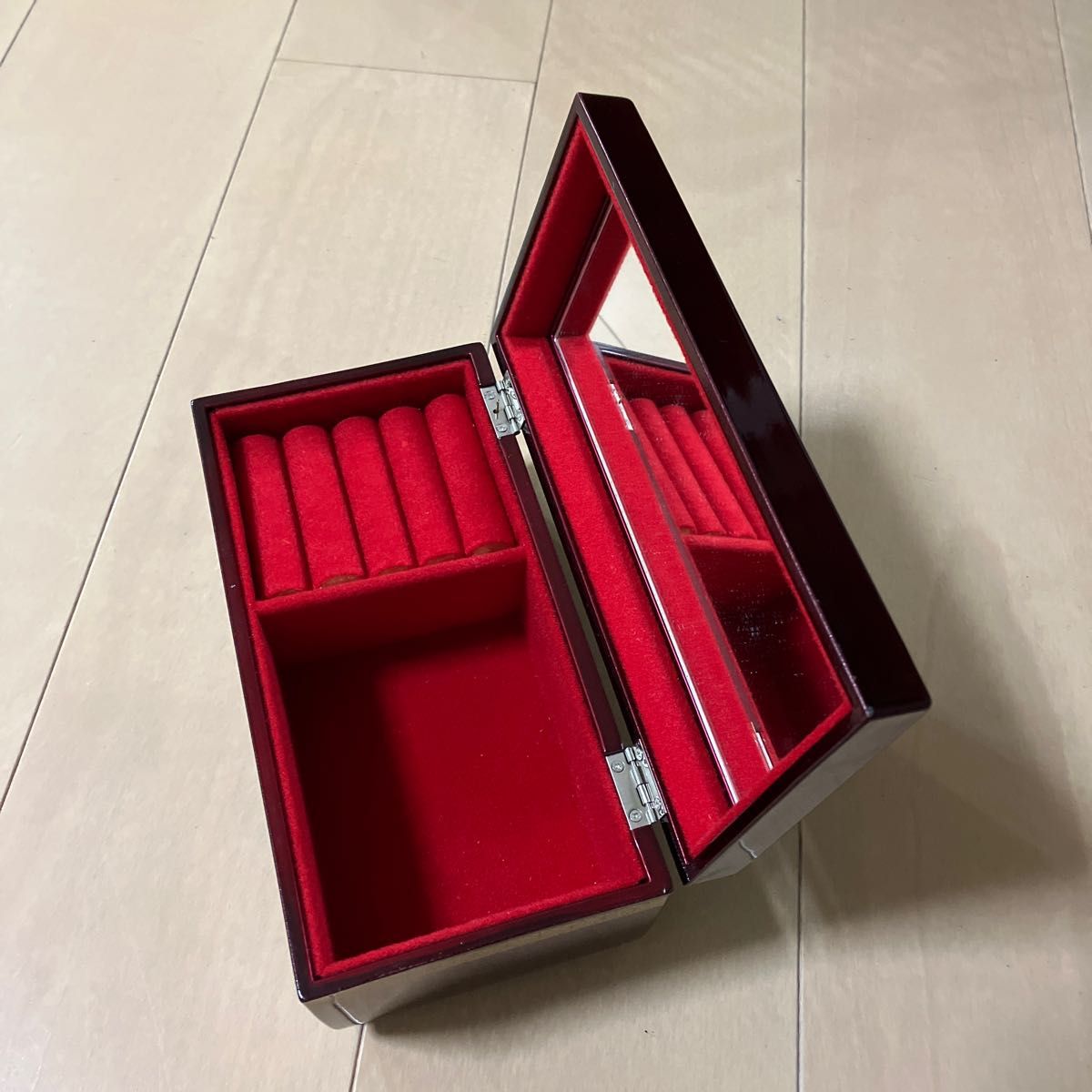 高級 木製 鏡付き オルゴール付 ジュエリーボックス 高級 木製 鏡付き オルゴール付 ジュエリーボックス