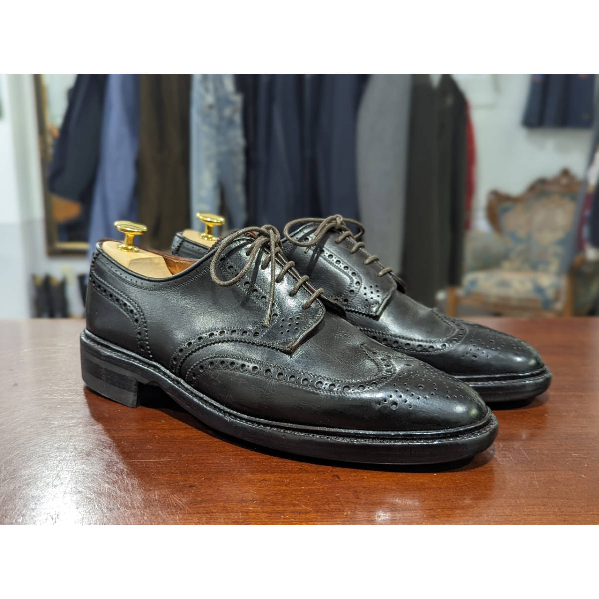 CROCKETT&JONES　クロケット＆ジョーンズ　ウィングチップ　ダークブラウン　革靴　レザーシューズ　８　26.5～27cm SH11_画像3