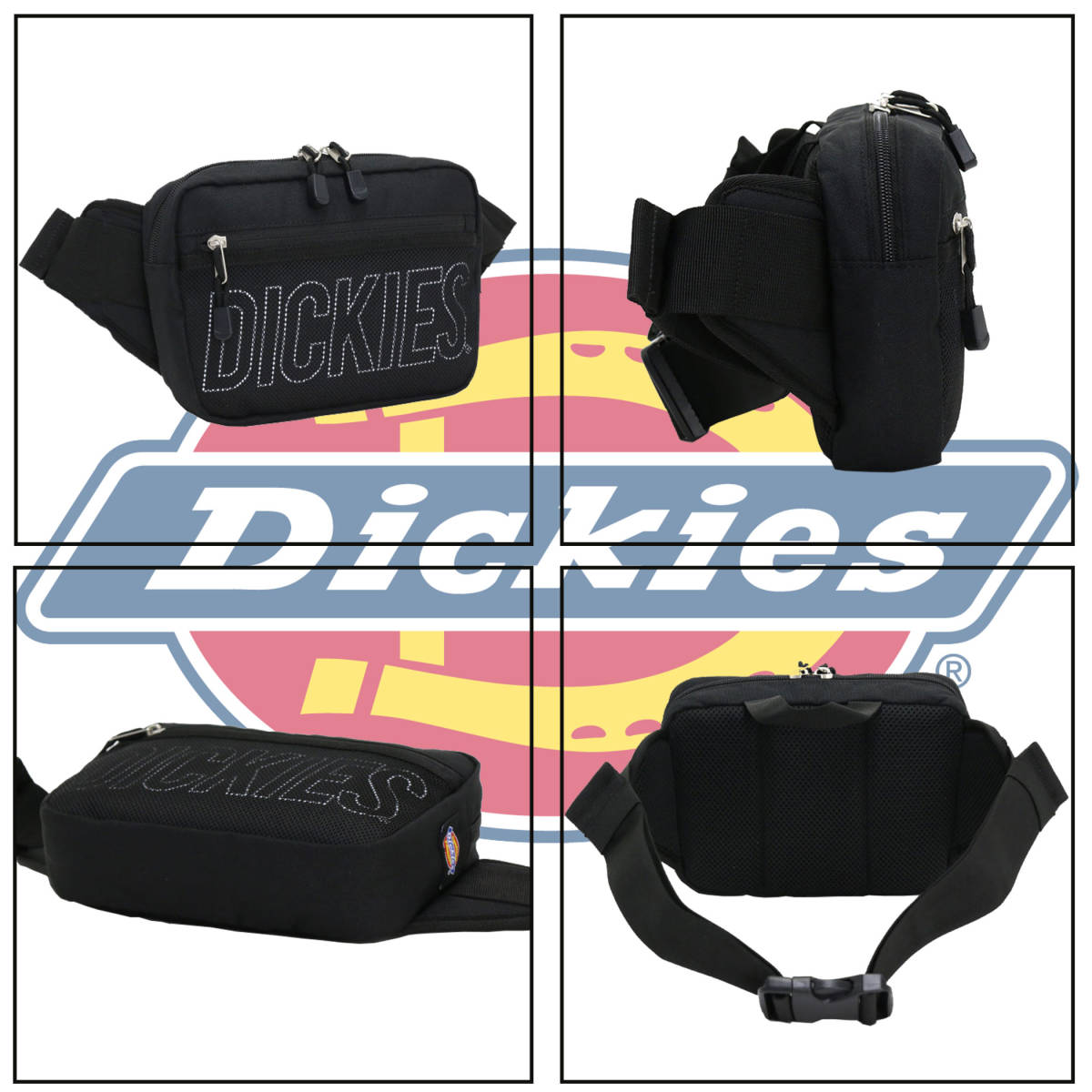 【秋冬物先取りセール】値下げ！ディッキーズ Dickies OUTLINE LOGO WAISTBAG ウエストバッグ メンズ ユニセックスブラック14959300_画像2