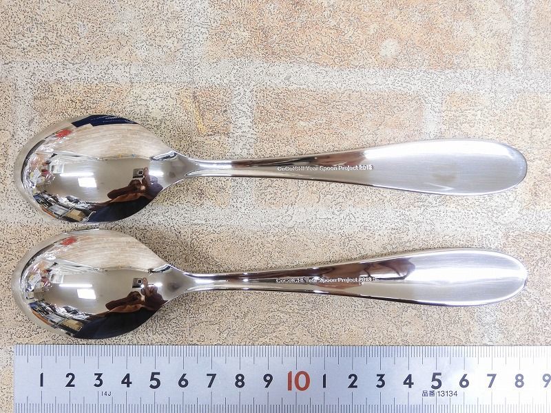 未使用品! CoCo壱番屋 CoCoICHI Year Spoon Project 2013 / ギネス世界記録 取得記念 非売品 スプーン 2点セット ○ 【4784y1】_画像4