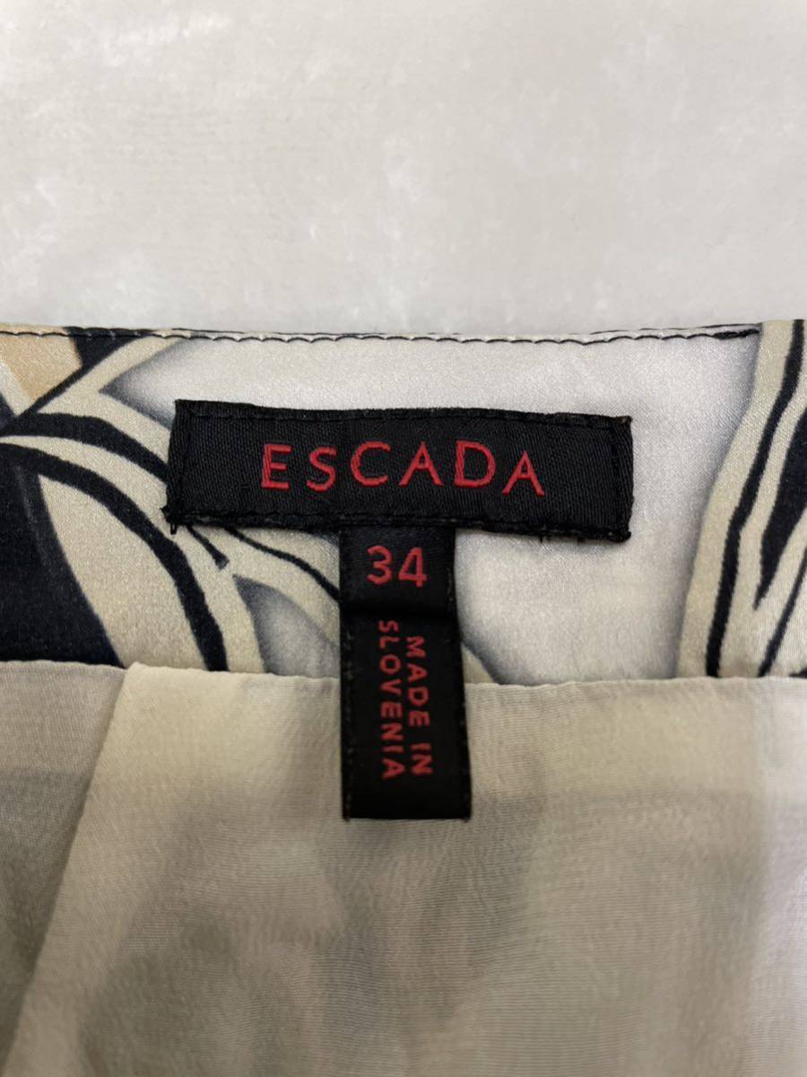 美品　ESCADA　エスカーダ　スロベニア製　総柄　高級シルク100%　タイトスカート　34号　レディース　Sサイズ相当_画像6