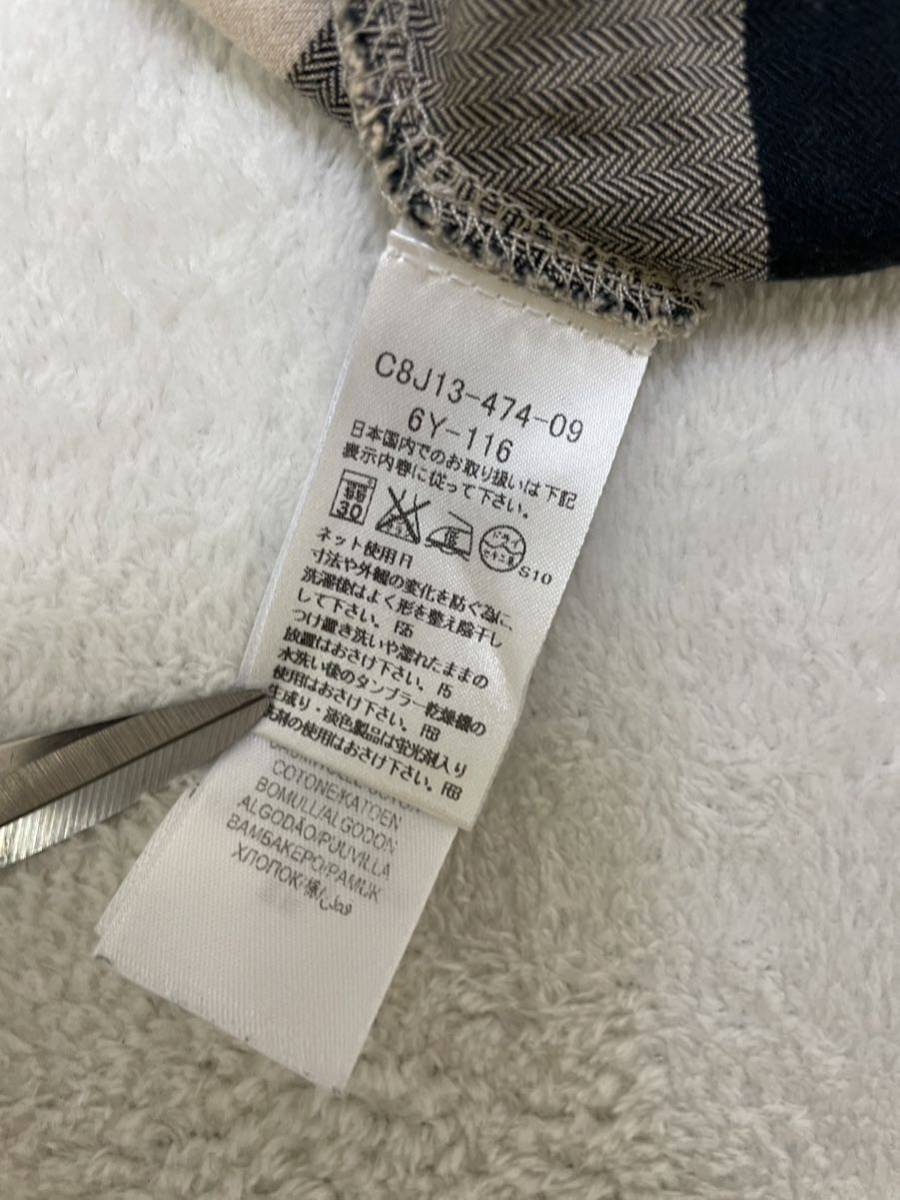 BURBERRY CHILDREN　バーバリー　メガチェック　Tシャツ　ワンピース　ブラック　子供服　キッズ　6Y　116cm　女の子用　三陽商会　正規品_画像4