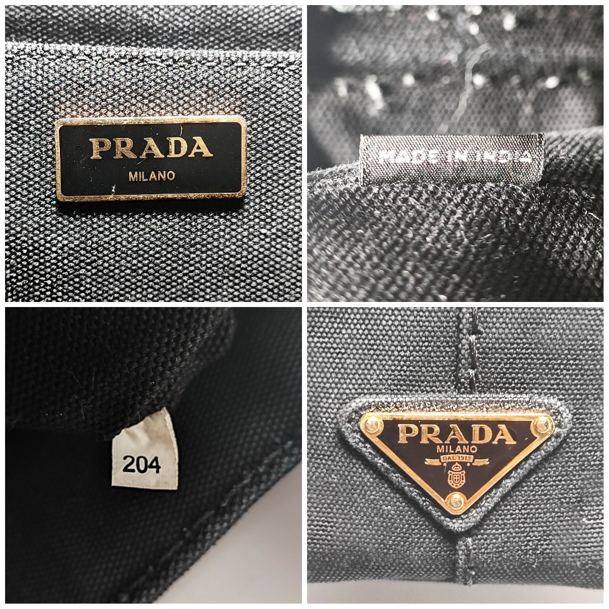 1円 美品 PRADA プラダ カナパ S 2way ミニ mini ブラック 黒 ショルダーバッグ ハンド トート 三角ロゴ ギャラ付き K312_画像9