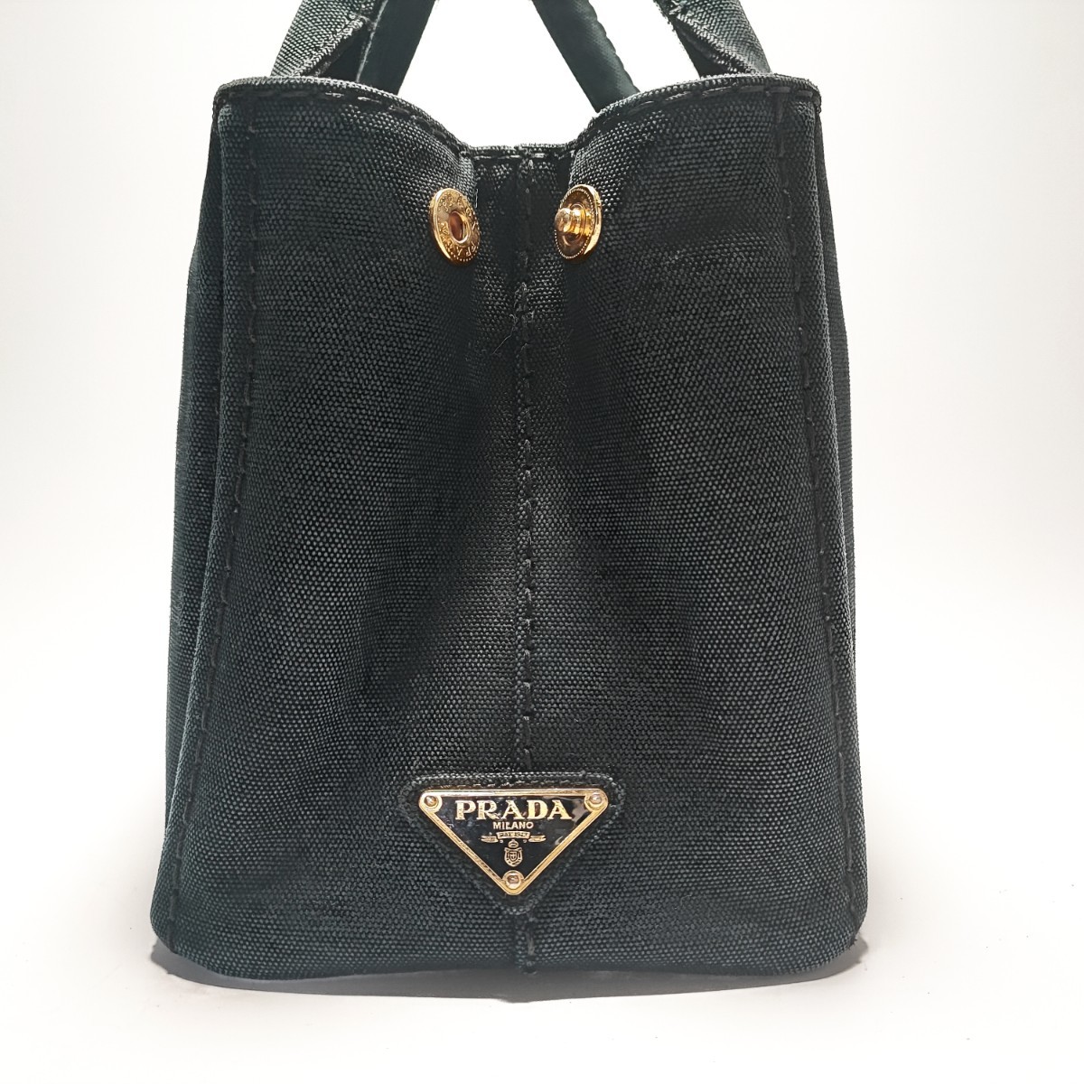 1円 美品 PRADA プラダ カナパ S 2way ミニ mini ブラック 黒 ショルダーバッグ ハンド トート 三角ロゴ ギャラ付き K312_画像4