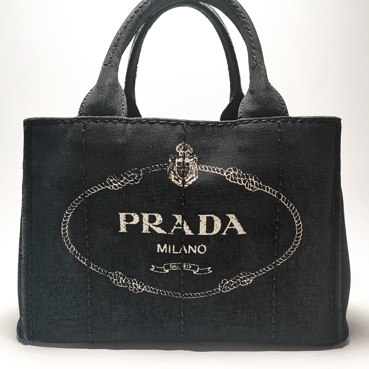 1円 美品 PRADA プラダ カナパ S 2way ミニ mini ブラック 黒 ショルダーバッグ ハンド トート 三角ロゴ ギャラ付き K312_画像2