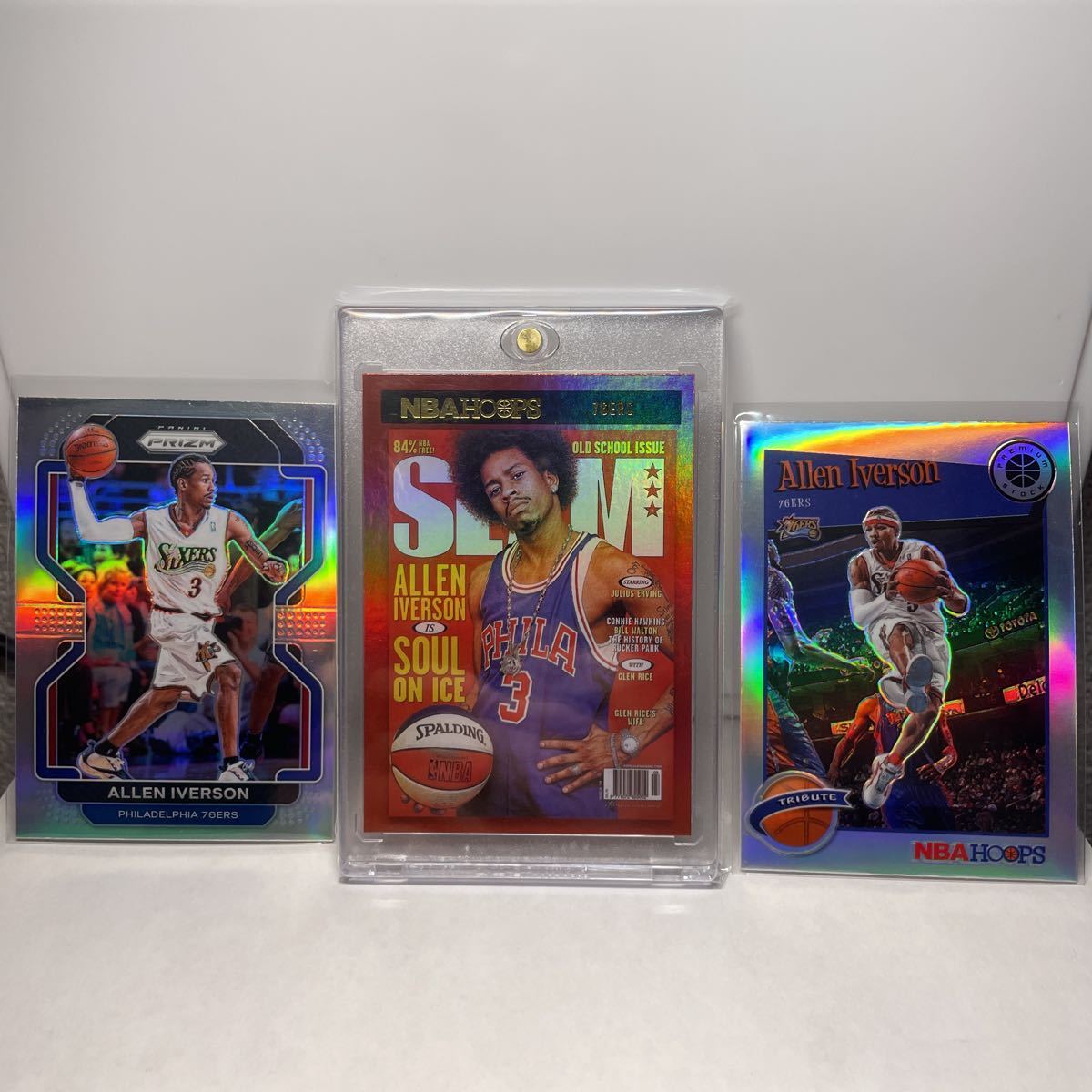 【 3枚セット 】 Allen Iverson Holo Slam Panini Holo Silver Prizm_画像1