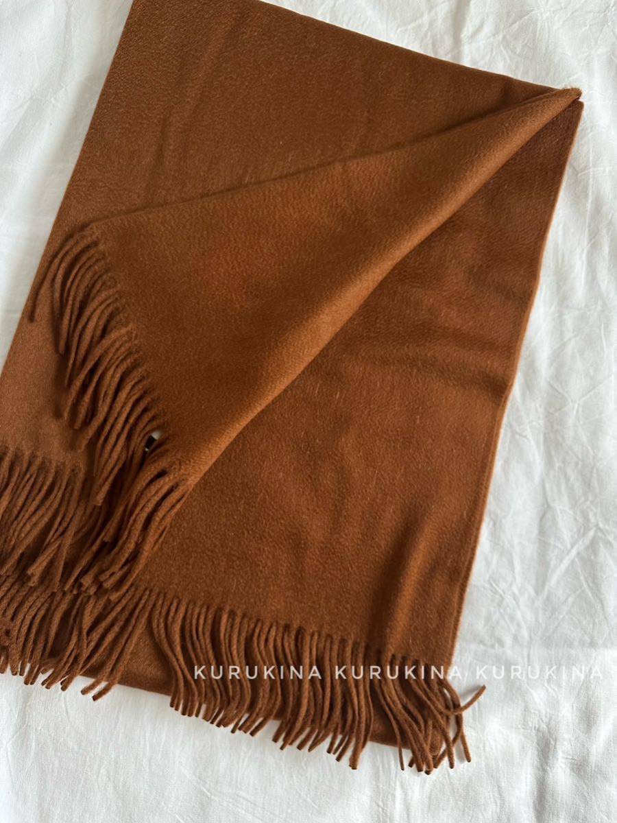 jo Sure Ellis cashmere 100% large size stole Crockett new goods unused Brown tea color 