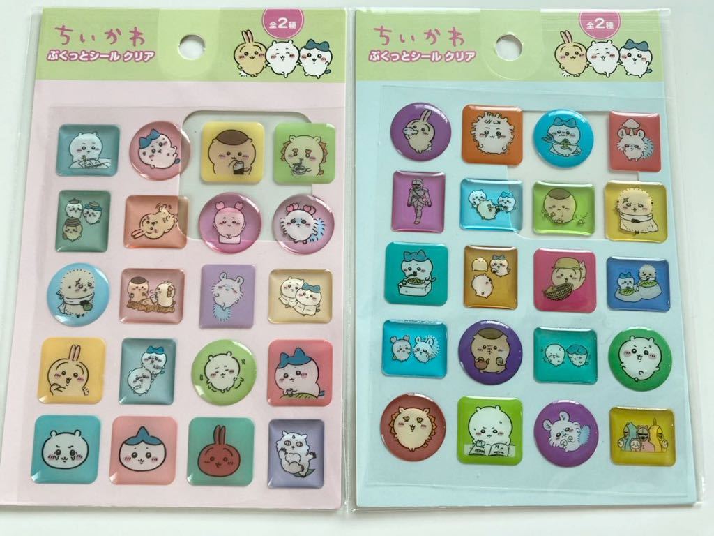 新品★キャンドゥ Cando ハチワレ うさぎ ちいかわ シーサー モモンガ くりまんじゅう ラッコ カニ ぷくっとシール ステッカー セリア★_画像1