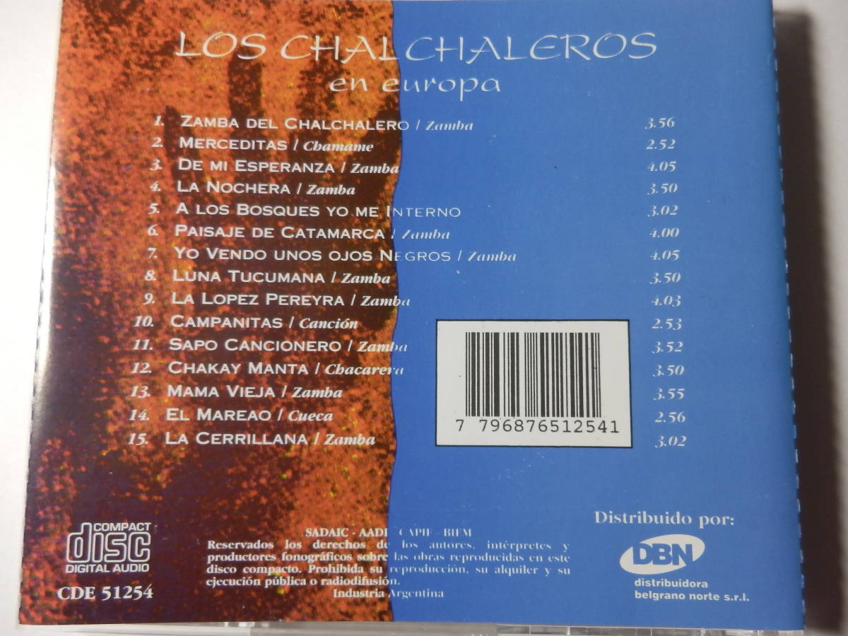 CD/アルゼンチン: フォルクローレ/ロス.チャルチャレーロス/Los Chalchaleros - En Europa/De mi Esperanza/Zamba del Chalchalero_画像2