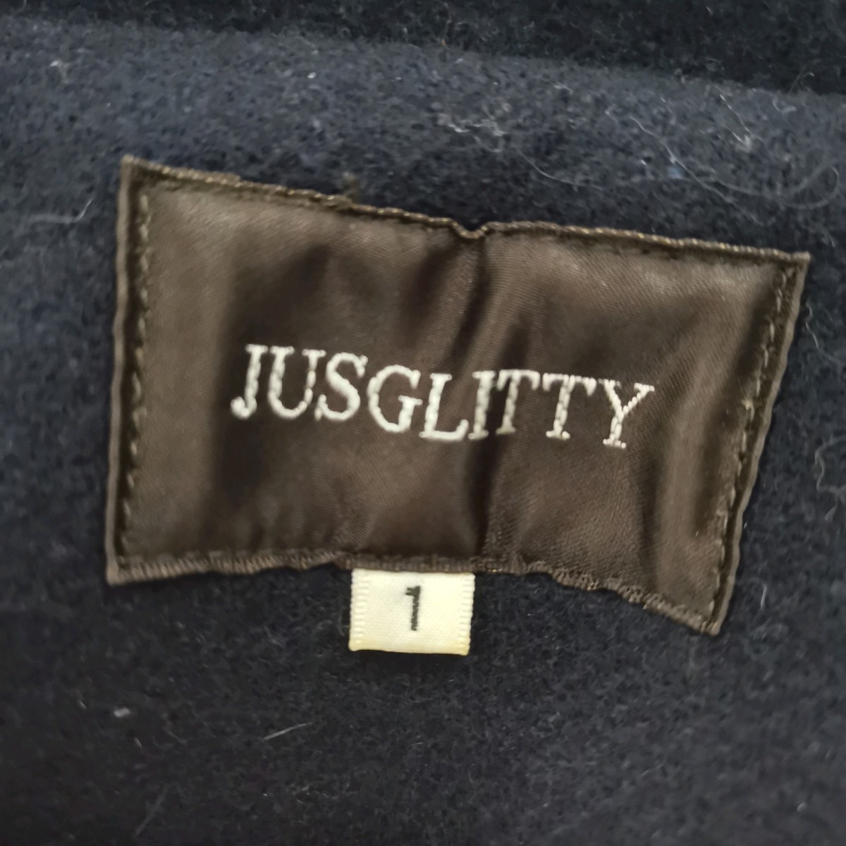 U ＄ +【商品ランク:B】ジャスグリッティー JUSGLITTY 長袖 ファー付 ミドル丈 ダッフルコート size1 レディース アウター 婦人服 ネイビー_画像6