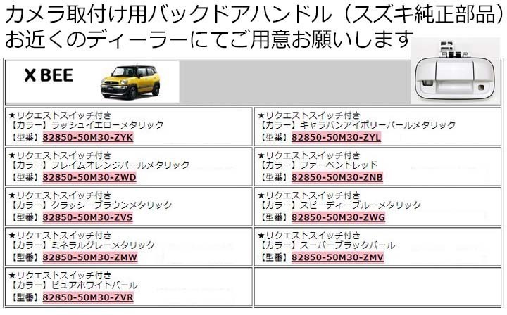 MN71S【スズキ専用 XBEEクロスビー】 スズキ純正ハンドルにバックカメラが取付できる 出力はRCAです。JP-16S_画像5