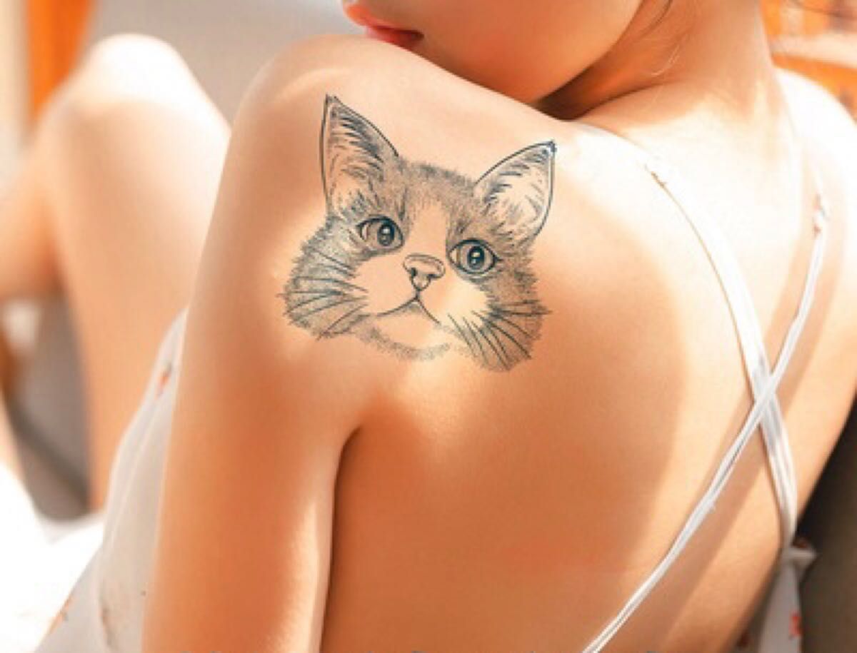 大きめ　ジャグアタトゥー　tattoo 持続　猫　ねこ　お洒落　刺青　防水