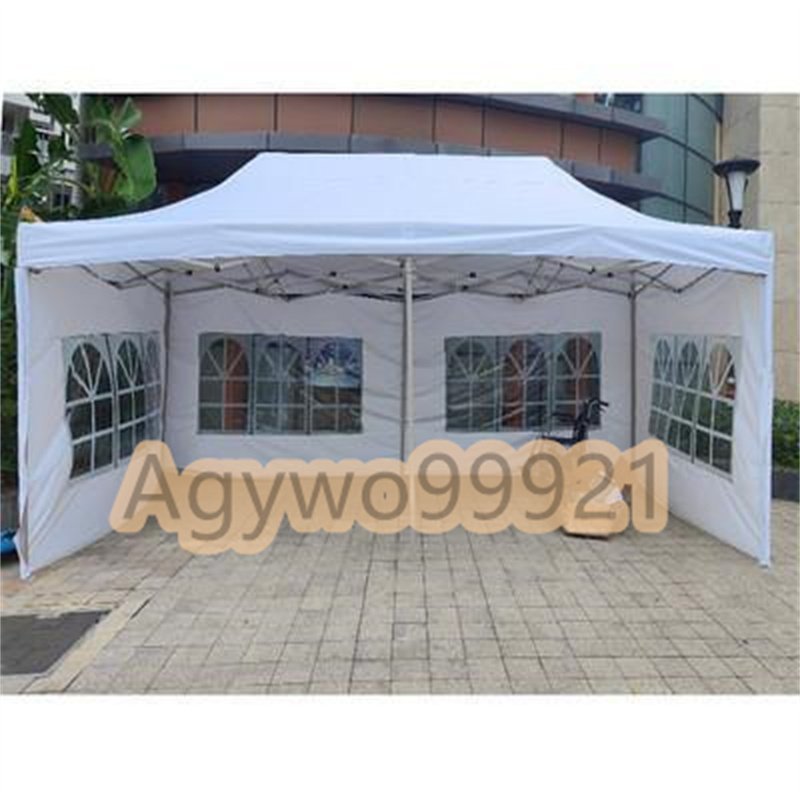 屋外 折りたたみテント 白い ホワイト 日よけ キャノピー 屋台格納式 展示 ナイトマーケットテント バーベキュー傘 タープテント B-3*6M