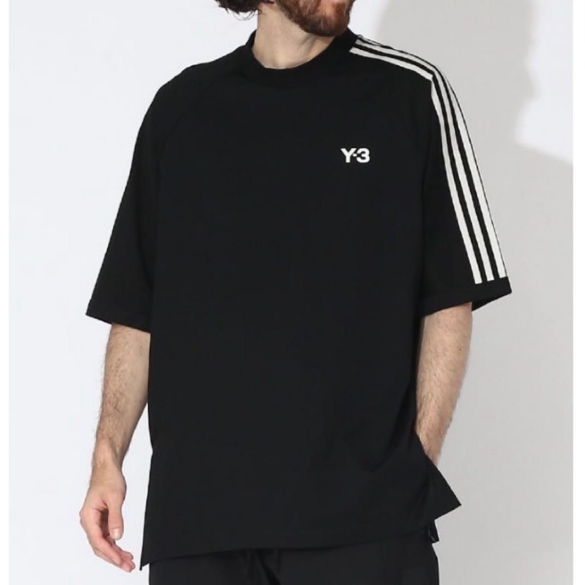 人気デザイン】Y-3 Tシャツ 3ストライプ 半袖 トップスM