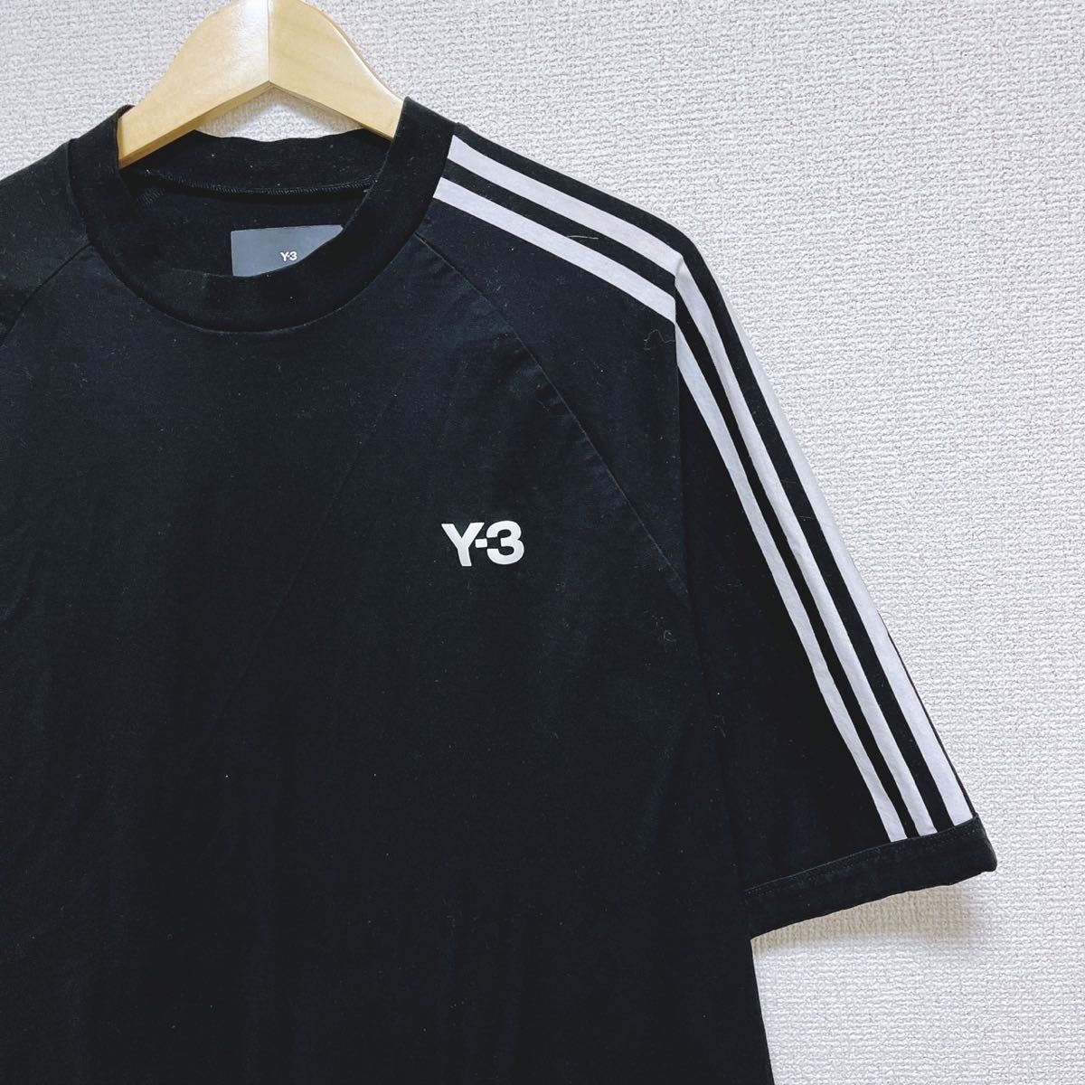 人気デザイン】Y-3 Tシャツ 3ストライプ 半袖 トップスM