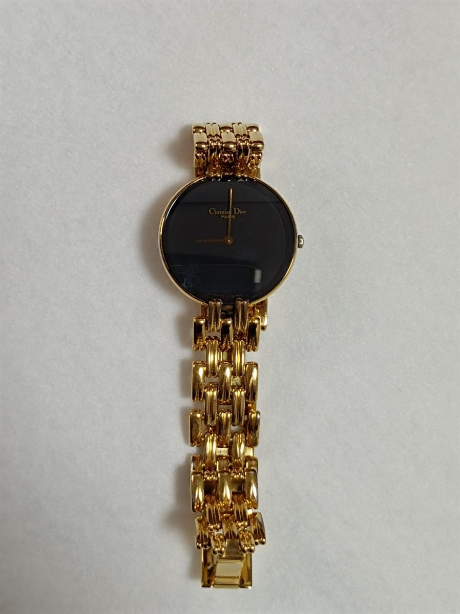 稼働品 クリスチャンディオール バギラ レディース腕時計 黒色文字盤 新品電池  Christian Dior