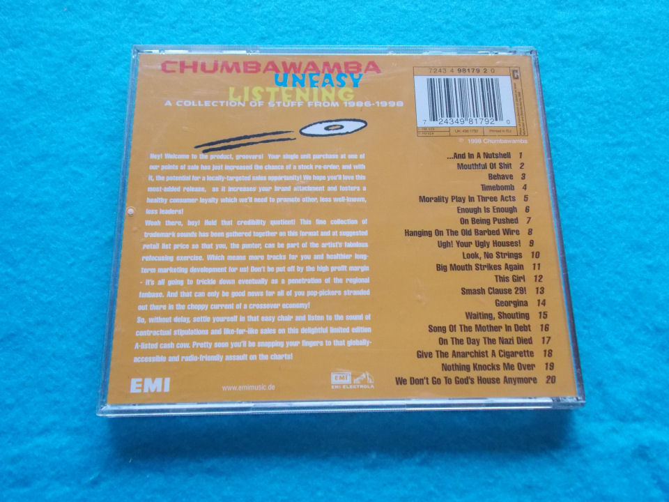 CD／Chumbawamba／Uneasy Listening／チャンバワンバ／アンイージー・リスニング_画像3