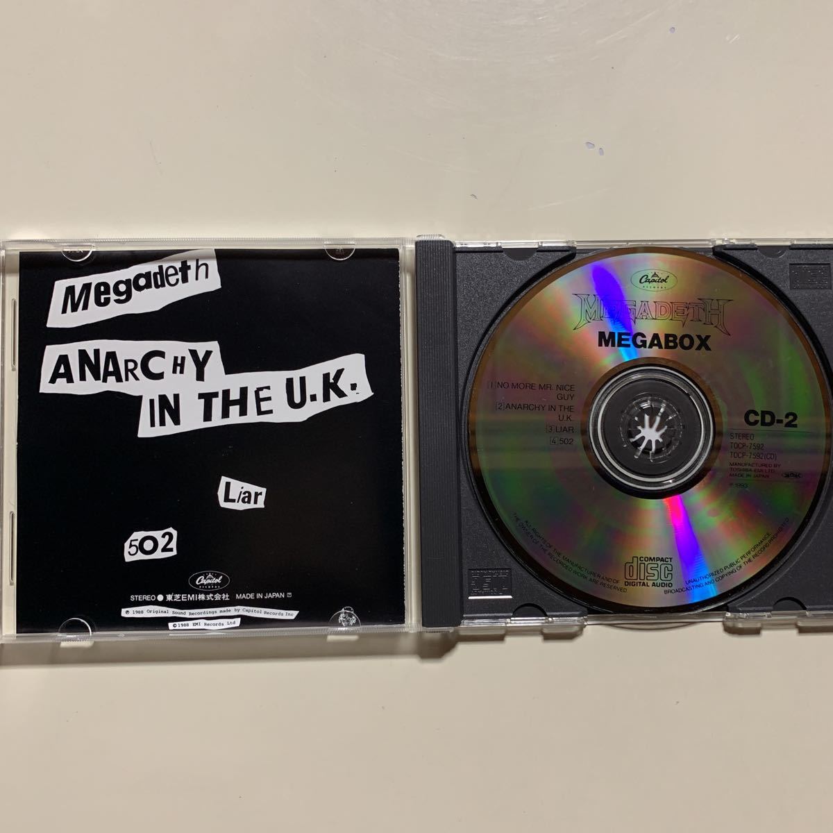 CD 中古品 MEGADETH MEGABOX SINGLE COLLECTION DISC 2 “NO MORE MR. NICE GUY” 1993年 国内盤 東芝EMI TOCP-7592_画像4
