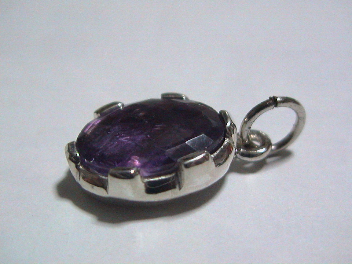 925 silver made amethyst pendant top many surface cut new goods postage Y120