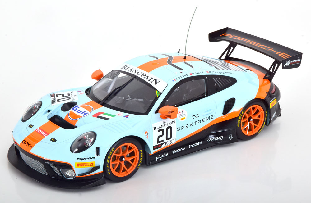 Ixo 1/18 Porsche 911 GT3 R #20 24h Spa 2019 Gulf Christensen/Lietz/Estre　ポルシェ　イクソ_画像1