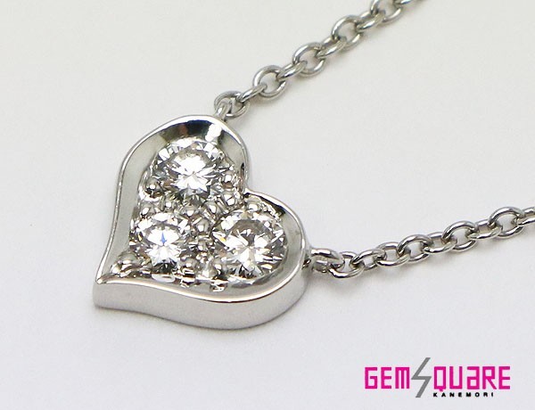 [ price cut negotiations possible ]Tiffany&Co. Tiffany sentimental Heart pendant Pt950 D0.17 3.1g beautiful goods [ pawnshop . shop ]