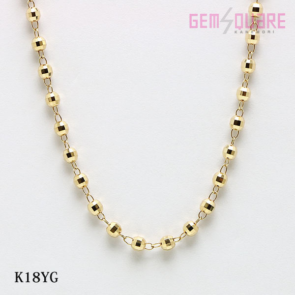 経典 【値下げ交渉可】K18YG 美品【質屋出店】 洗浄済み 41cm 5.7g デザインネックレス ミラーボール イエローゴールド