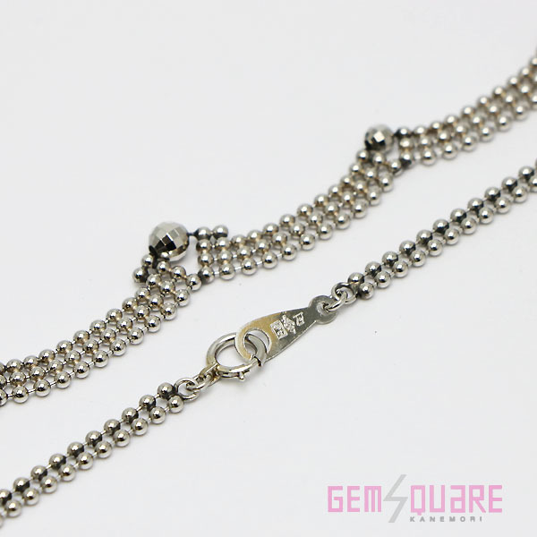 【値下げ交渉可】Pt850 ミラーボール デザインネックレス 11.6g 40cm 美品【質屋出店】