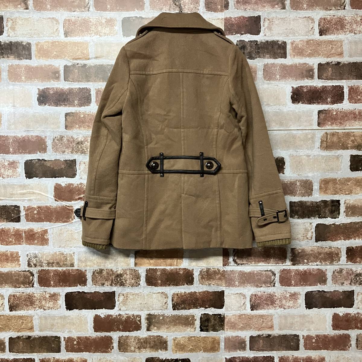 【MAISON GILFY】レザーパイピングPコート_画像7