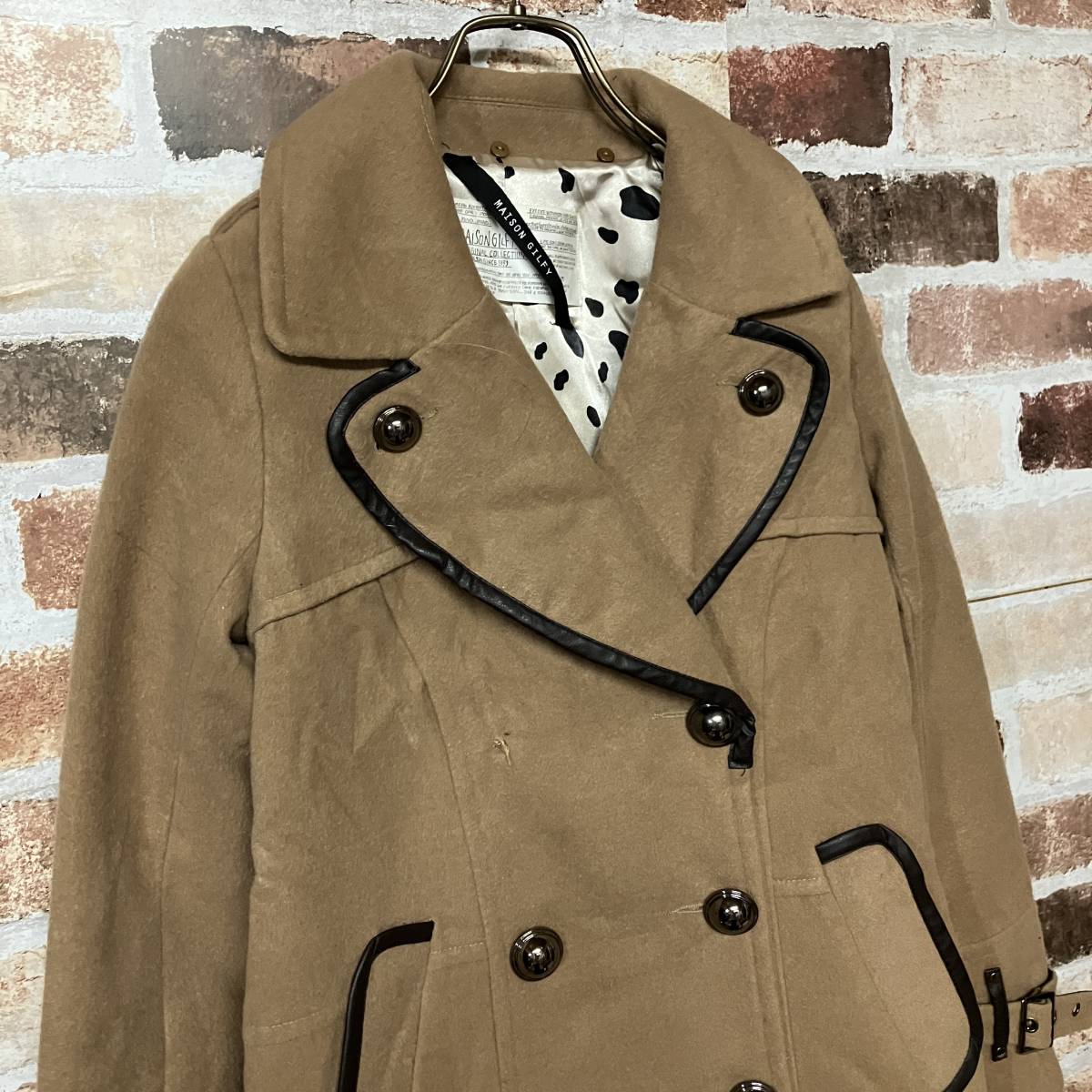 【MAISON GILFY】レザーパイピングPコート_画像3