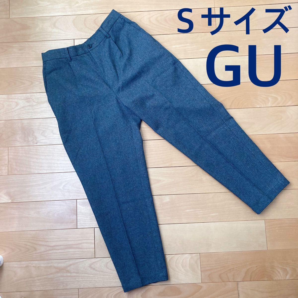 GU ワイドテーパードタックイージーアンクルパンツ グレンチェック