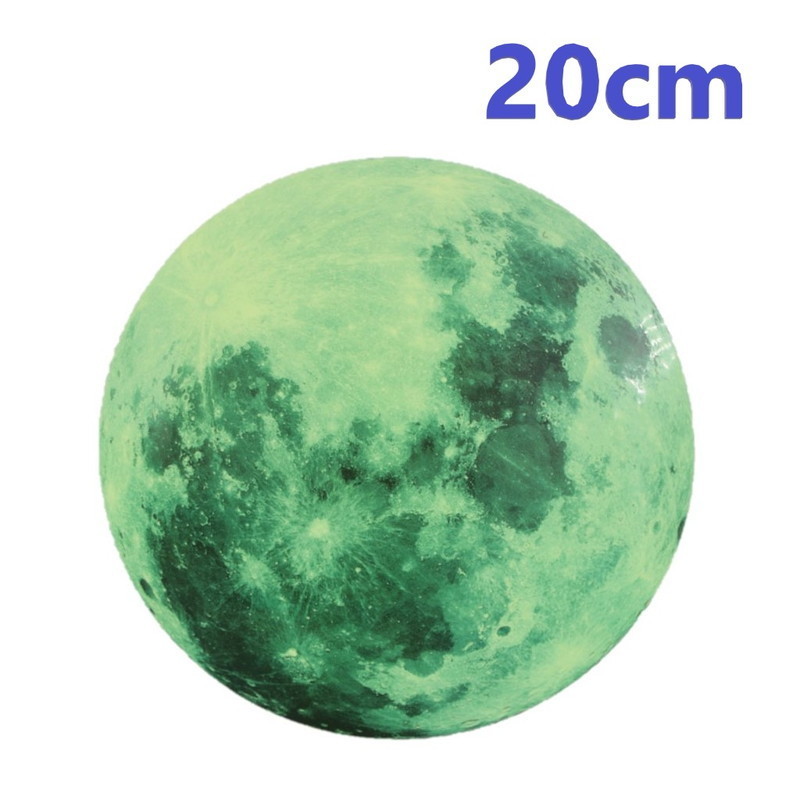 暗闇で光る☆蓄光 Moon 20cm グリーン ムーン 月 宇宙 惑星 ウォールステッカー 壁 天井 シール リメイク DIY_画像1