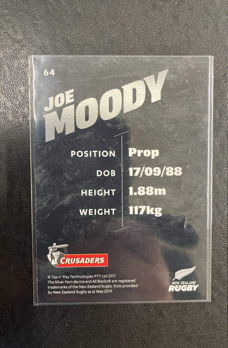 【Joe Moody】New Zealand Rugby Trading Cards 2019【ジョー・ムーディー】■All Blacks　＃64_画像2