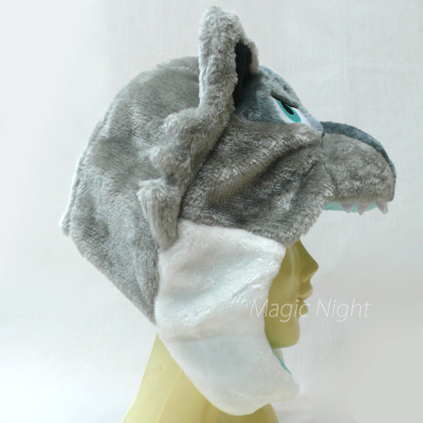  Silver Wolf cartoon-character costume cap . head gear animal hat oo kami goods 