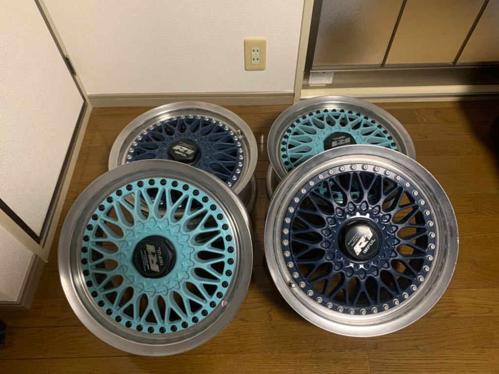 インパル R1 15インチ 6.5j pcd114.3 5穴 4本セット リペア リバレル impul ホシノインパル bbs 旧車 ホイール シーマ セドリック グロリア_画像1