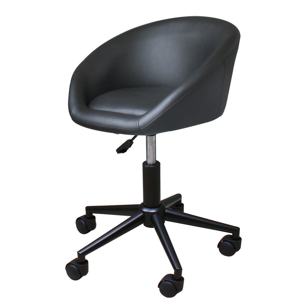 【新品】 デスクチェア キャスター付 黒脚タイプ WY-301C-BK ブラック 家具 椅子 回転 昇降式 チェア