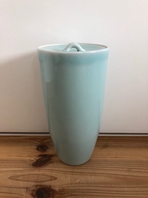 未使用？◆美品◆茶道具◆青磁細水指◆中置水指◆古川華山◆紙箱◆茶道稽古◆稽古道具_画像1