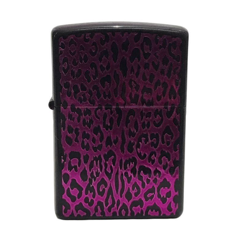 ZIPPO ジッポ レオパード柄 アニマルプラネット LV-IBM ブラック×メタルバイオレット 送料370円 キュート ヒョウ柄 【良品】 U2310K39_画像4