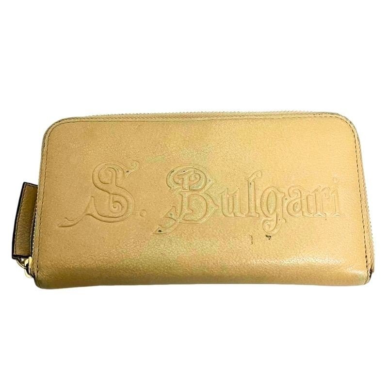 1 jpy start BVLGARI BVLGARY soti rio long wallet round fastener FG F11 33856 beige brand men's [ used ] U2310K389