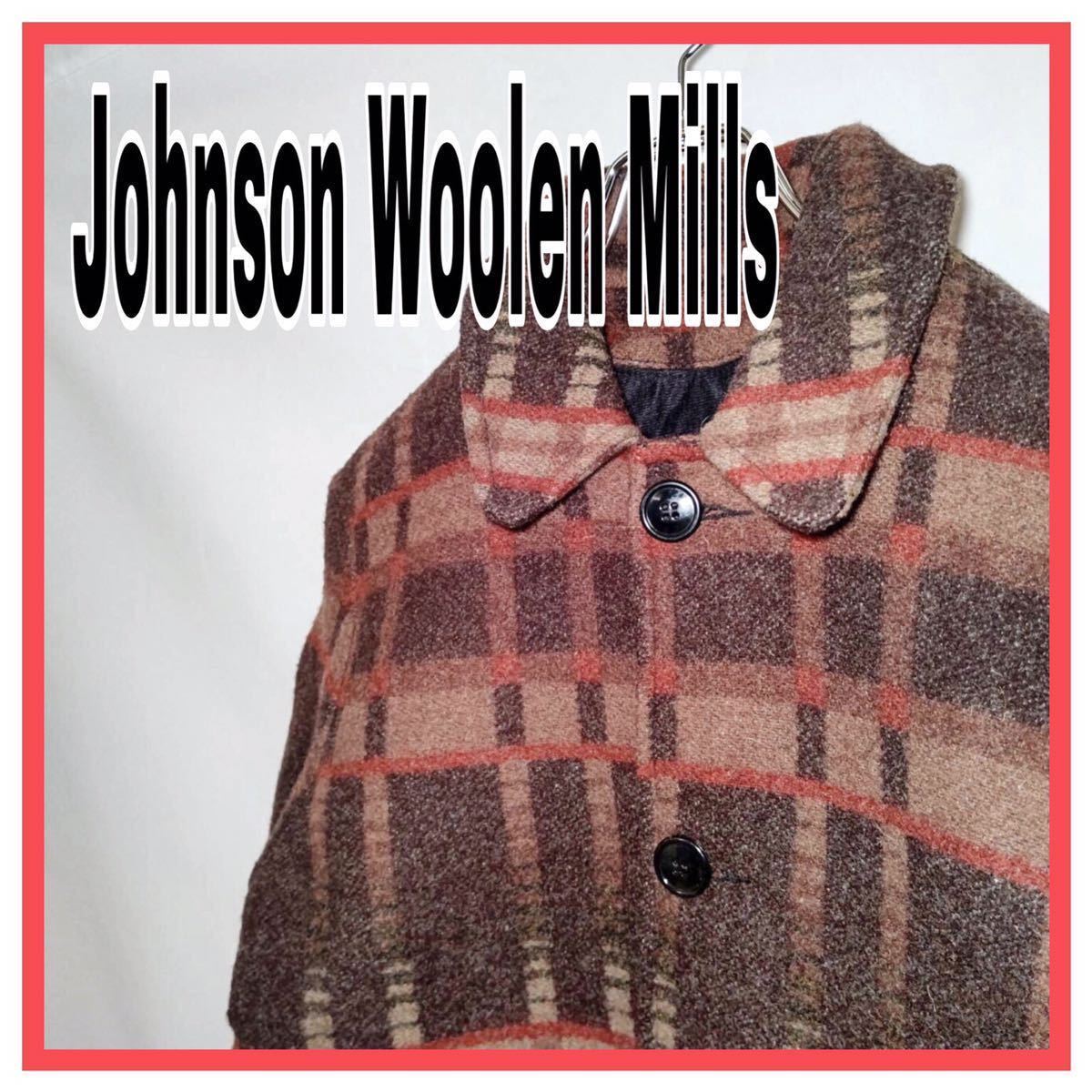 レディース 未使用 Johnson Woolen Mills (ジョンソンウーレンミルズ) アウター コート ジャケット ウール ブラウン XS  USA製 アメカジ